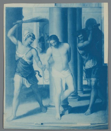 Photographic reproduction of a painting of the Scourging of Christ by Andrea Schiavone