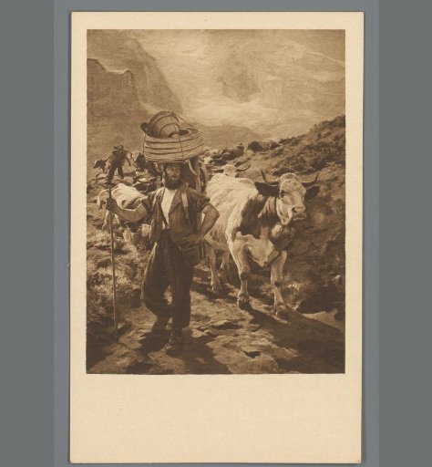 Photographic reproduction of the painting Abstieg von der Alp by Eugène Burnand