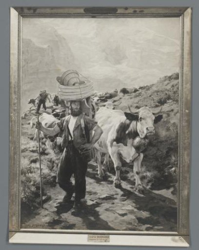 Photographic reproduction of the painting Abstieg von der Alp by Eugène Burnand