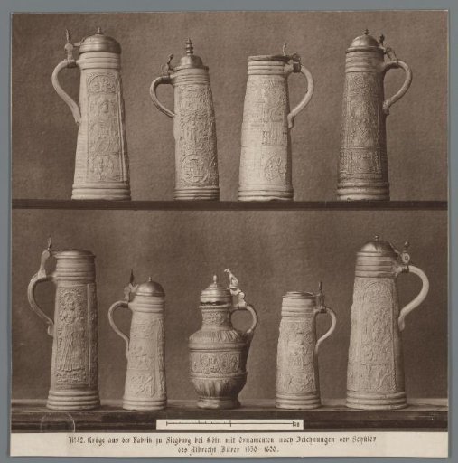 Drinking vessels with decorations based on designs by the pupils of Albrecht Dürer