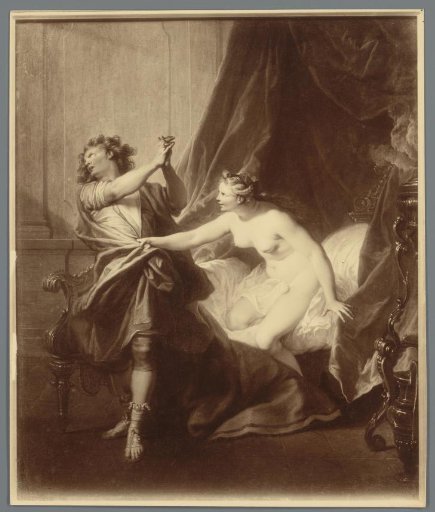 Photographic reproduction of the painting Joseph and Potiphar's Wife by Nicolas Bertin