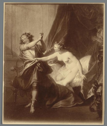 Photographic reproduction of the painting Joseph and Potiphar's Wife by Nicolas Bertin