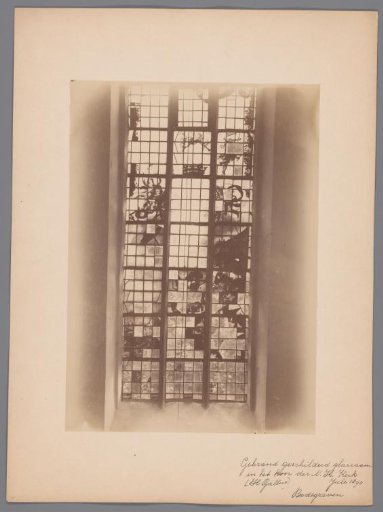 Painted window in the St. Gallus Church in Bodegraven