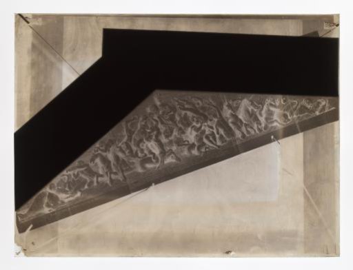 Photographic reproduction of a print of the tympanum on the east facade of the Royal Palace on Dam Square