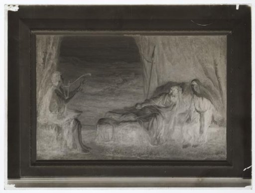Photographic reproduction of the painting When David Plays His Harp, He Drives Away the Evil Spirit Possessing Saul by Jozef Israëls