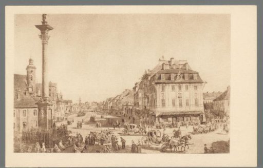 Zicht op de straat Krakowskie Przedmieście in Warschau