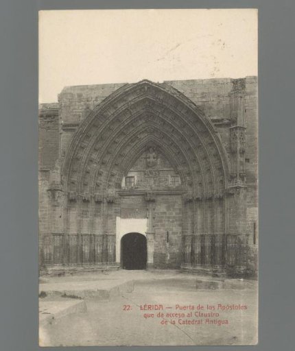Lérida. The Apostles' Gate Leading to the Cloister of the Old Cathedral