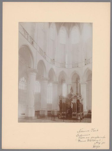 Interior with the tomb monument of William I Frederick in the New Church, Delft