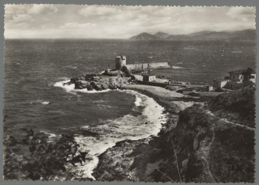 Elba Pittoresca. Marciana Marina. The Medici Tower. Cliffs and beach "La Fenicia"