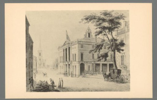 Federal Hall at Wall and Nassau Streets, New York City, in 1798
