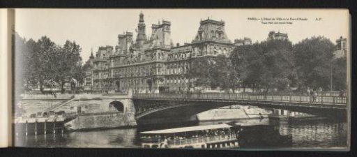 Paris. The Hôtel de Ville and the Pont d'Arcole