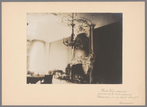 Interior with a marble mantelpiece
