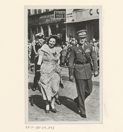 Luxembourg, 20 June 1951. On the Way to the Wreath-Laying at the Monument of King William II