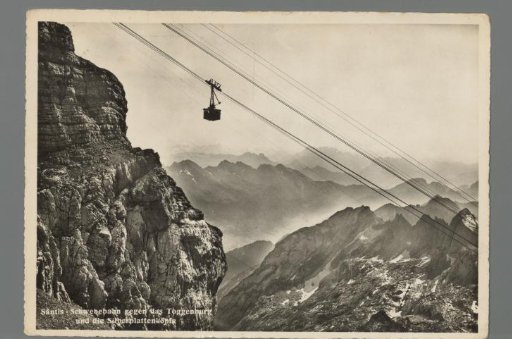 Säntis - Suspension Railway towards the Toggenburg and the Silberplattenköpfe