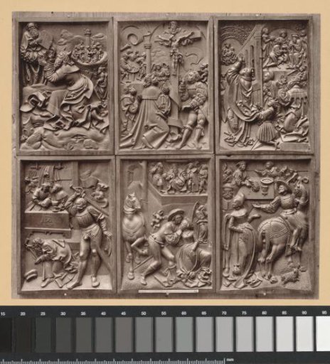 Relief with allegorical representation of the Ten Commandments, carved from lime wood