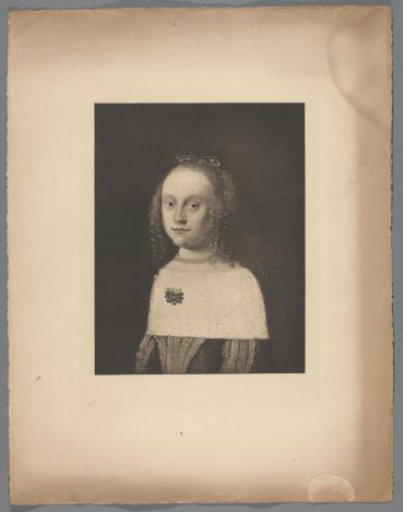 Reproduction of the painting Portrait of a Young Girl by an imitator of Johannes Vermeer