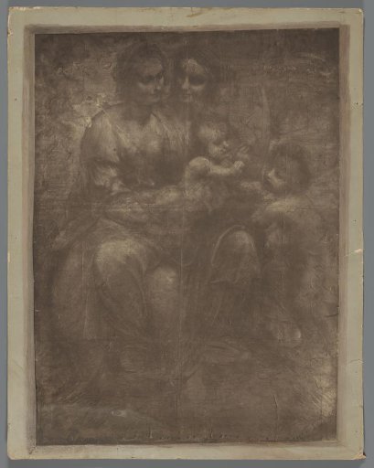 Reproduction of the drawing Anna at the Three Kings with John the Baptist (Cartoon of Burlington House) by Leonardo da Vinci