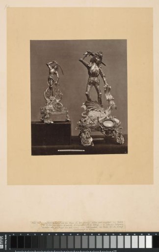 Two gilt silver reliquaries depicting Saint George and the dragon