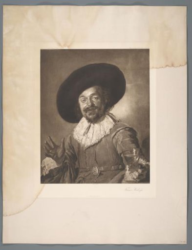 Reproduction of the painting A Militiaman Holding a Birch Branch, Known as 'The Merry Drinker' by Frans Hals