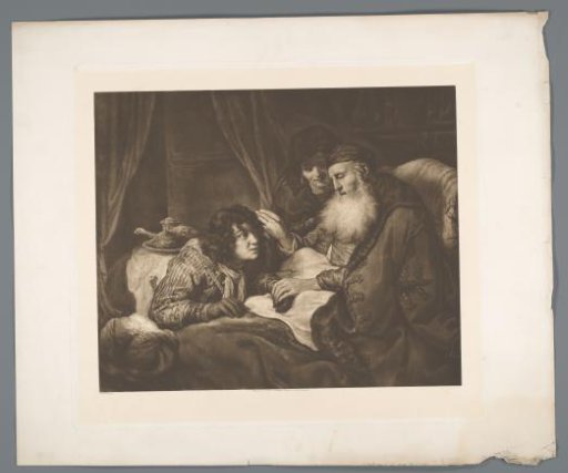 Reproduction of the painting Isaac Blessing Jacob by Govert Flinck