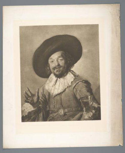 Reproduction of the painting A Militiaman Holding a Birch Branch, Known as 'The Merry Drinker' by Frans Hals