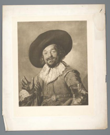 Reproduction of the painting A Militiaman Holding a Birch Branch, Known as 'The Merry Drinker' by Frans Hals