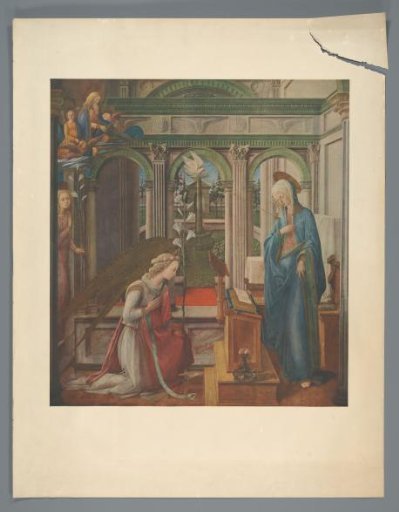 Reproduction of the painting The Annunciation by Fra Filippo Lippi