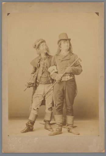 Portrait of two men in costume, possibly actors