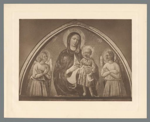 Reproduction of a fresco of the Madonna with child and angels by Masaccio, from the Santo Stefano church in Empoli, Italy