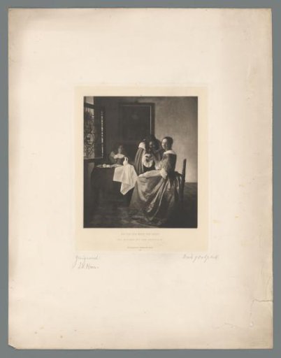 Reproduction of the painting Girl with a Wine Glass by Johannes Vermeer