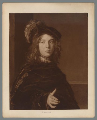 Photographic reproduction of a painted portrait of a young actor, attributed to the workshop of Frans Hals