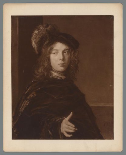 Photographic reproduction of a painted portrait of a young actor, attributed to the workshop of Frans Hals