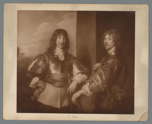 Photographic reproduction of a painted portrait of Lord George Goring and Mountjoy Blount by Anthony van Dyck