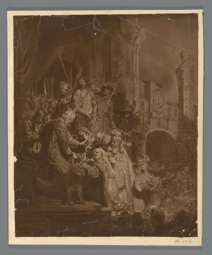 Photographic reproduction of the painting Ecce Homo by Rembrandt van Rijn