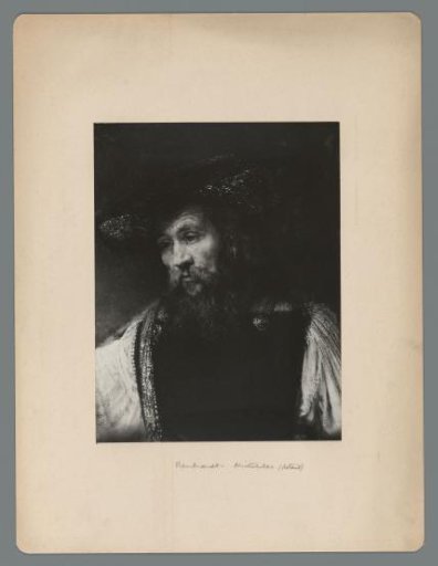 Photographic reproduction of a detail of the painting Aristotle with a Bust of Homer by Rembrandt van Rijn
