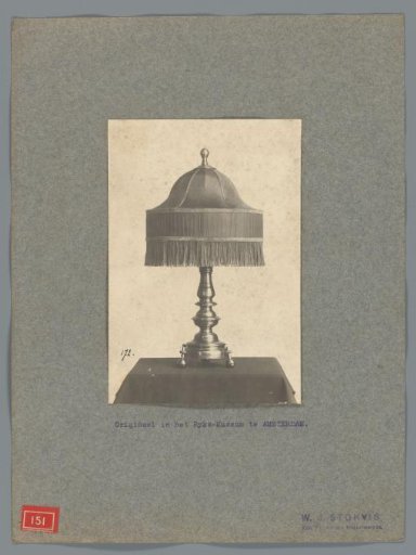 Photographic reproduction of a lamp from W.J. Stokvis' Royal Factory of Metalwork