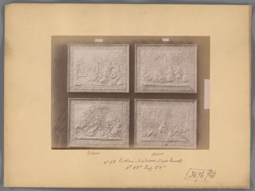 Photographic reproduction of four reliefs after paintings by Nicolas Lancret