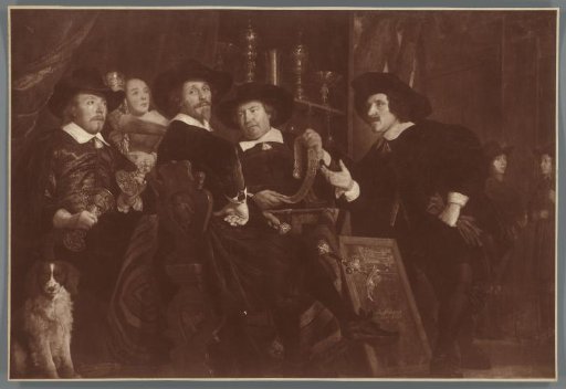 Photographic reproduction of the painting The four officers of the Crossbow Guild in Amsterdam by Bartholomeus van der Helst