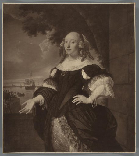 Photographic reproduction of a painted portrait of Geertruida den Dubbelde by Bartholomeus van der Helst