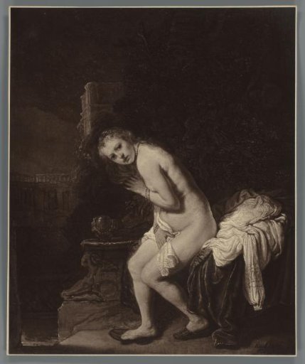 Photographic reproduction of the painting Susanna by Rembrandt van Rijn