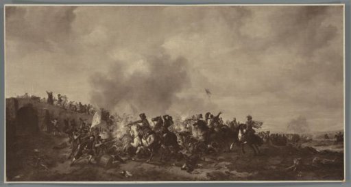 Photographic reproduction of the painting Battle by Philips Wouwerman