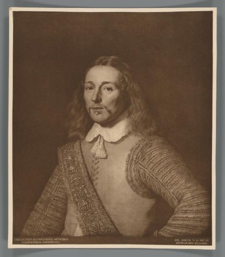 Photographic reproduction of a painted portrait of an officer by Bartholomeus van der Helst