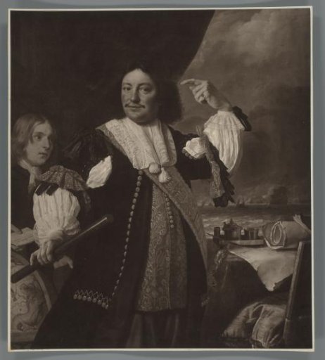 Photographic reproduction of a painted portrait of Aert van Nes by Bartholomeus van der Helst