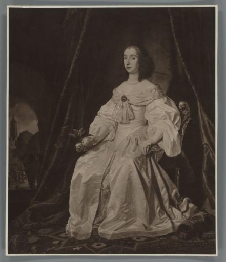 Photographic reproduction of a painted portrait of Princess Maria Stuart by Bartholomeus van der Helst