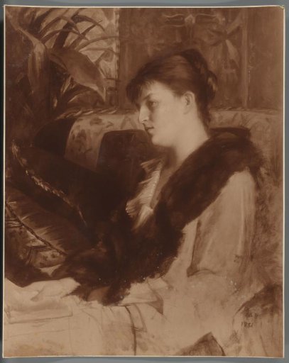 Photographic reproduction of the painted portrait of Alexandrine Patchenko by Marie Bashkirtseff