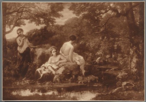 Photographic reproduction of the painting Idyll by Narcisse Virgile Diaz de la Peña