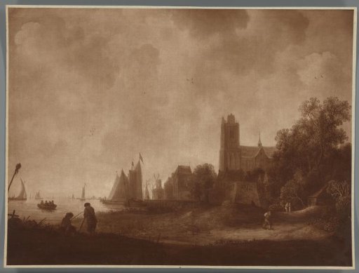 Photographic reproduction of the painting View of Dordrecht by Wouter Knijff