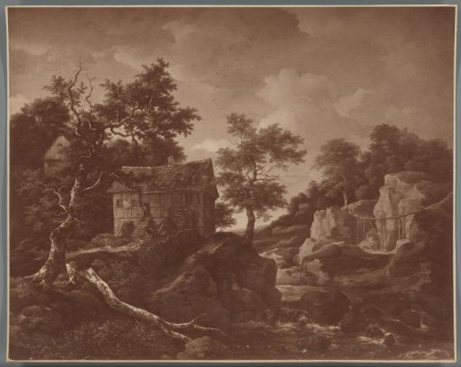Photographic reproduction of the painting Rocky Landscape by Jacob Isaacksz van Ruisdael