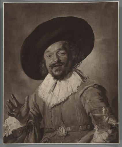 Photographic reproduction of the painting The Merry Drinker by Frans Hals
