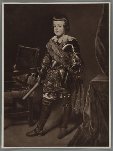 Photographic reproduction of a painted portrait of Prince Balthasar Carlos by Juan Bautista Martínez del Mazo